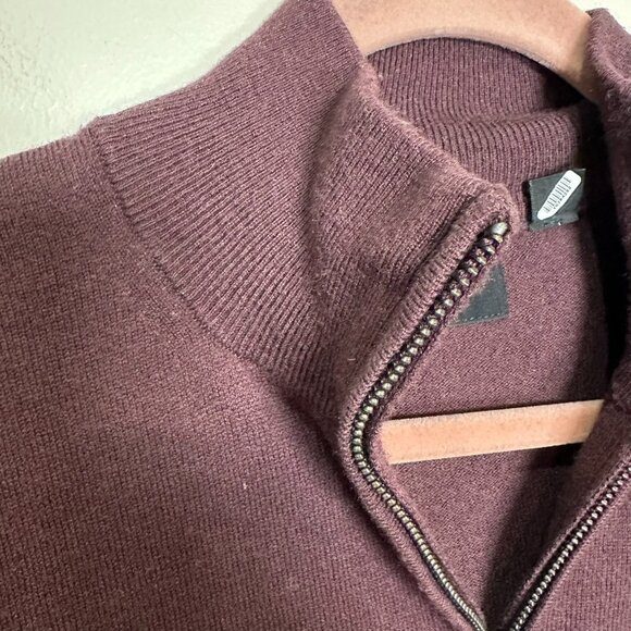 Allsaints Raven Quarter 1\4 Half Zip Sweatshirt Size XXL Maroon Oxblood Red - Picture 9 of 11